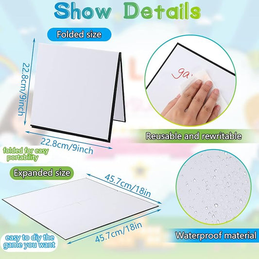 Zhanmai 4 Pcs Folding Blank Game Board, Blank Quad Fold Dry Erase Battle - Image 2