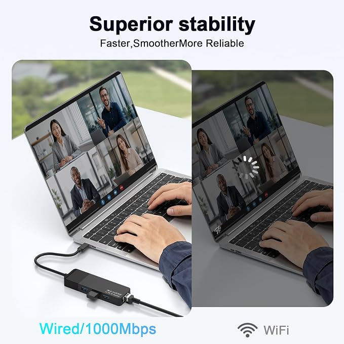 ALL-LUCKY USB to Ethernet Adapter, 4 in 1 USB C to Ethernet Adapter Hub - Image 8
