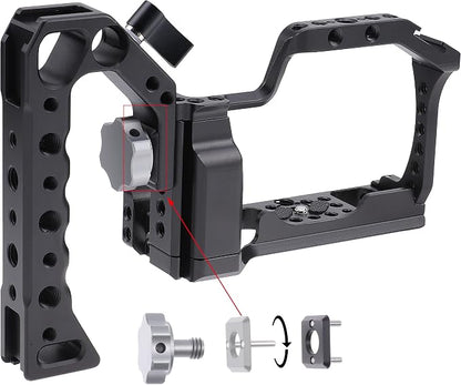 FocusFoto Camera Cage +Top/Side Handle Grip Kit, Aluminium Alloy Video - Image 5