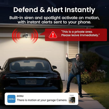 aosu Solar Security Cameras Wireless Outdoor, 2K HD Home Security Camera System - Image 9