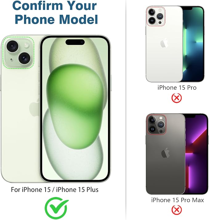 AGVEE 3+3 6 Pack for iPhone 15 6.1" / 15 Plus 6.7" Camera Lens Cover Protector - Image 2