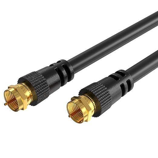 Cables Direct Online Coaxial Cable 50FT Black Coax RG6 Male F Type Extension by CablesDirect