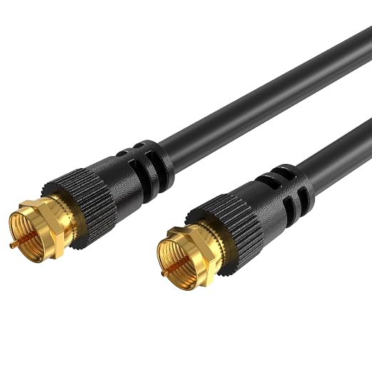 Cables Direct Online Coaxial Cable 10FT Black Coax RG6 Male F Type Extension by CablesDirect