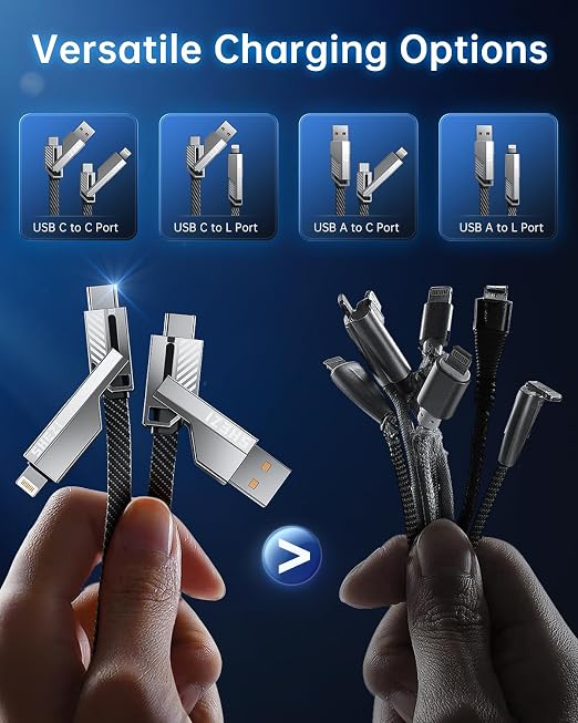 4-in-1 Compatible with USB C to Lightning Cable, 65W High-Speed Charging & Fast - Image 2