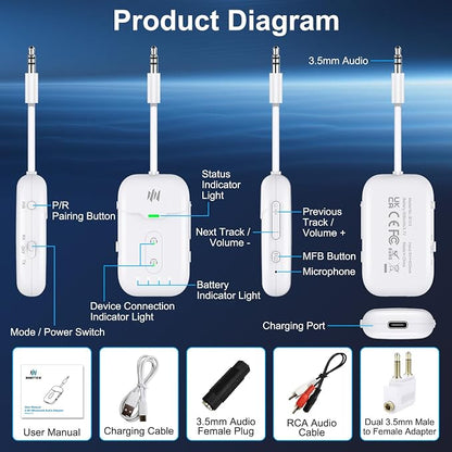 Premium Airplane Bluetooth 5.4 Transmitter Adapter, Supports 2 - Image 8