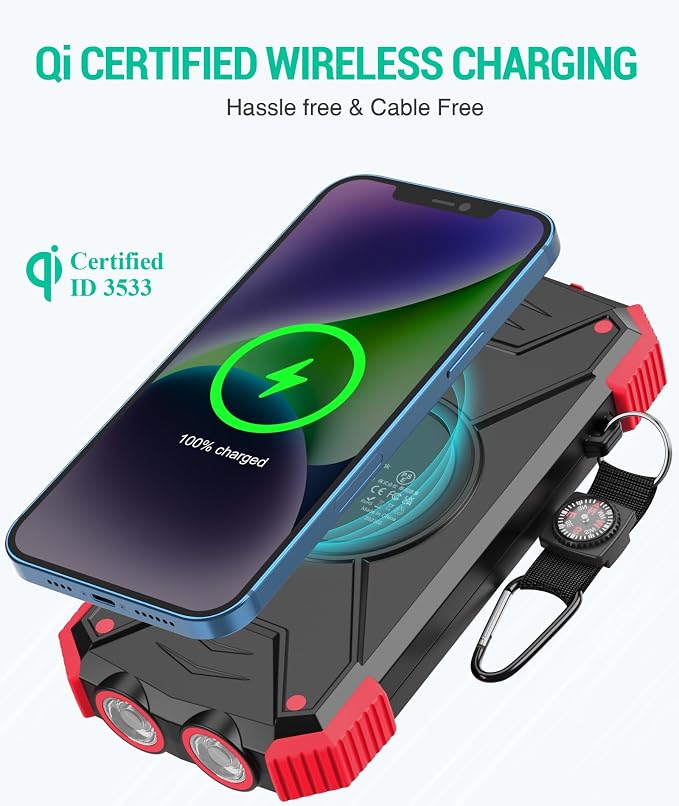 BLAVOR Solar Charger Power Bank 10, Portable Wireless Charger, 20W Fast - Image 2
