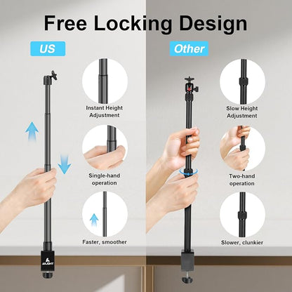 ailight Webcam Stand for Desk, Adjustable Camera Desk Stand Webcam Mount for - Image 3