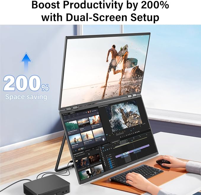 InnoView 23.8" FHD 100Hz Dual Monitor Built-in Speakers 315°Adjustable 100% - Image 7