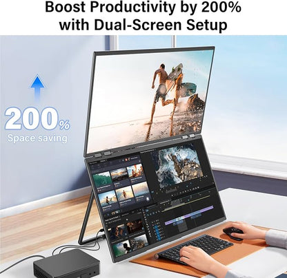 InnoView 23.8" FHD 100Hz Dual Monitor Built-in Speakers 315°Adjustable 100% - Image 7