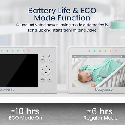 Babysense Baby Monitor with 2 Cameras and Audio 4.3", Non Wifi Baby Monitor - Image 4