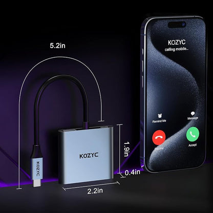 USB C to Dual HDMI Adapter 4K@30Hz, KOZYC USB C Hub Multiport Adapter - Image 7