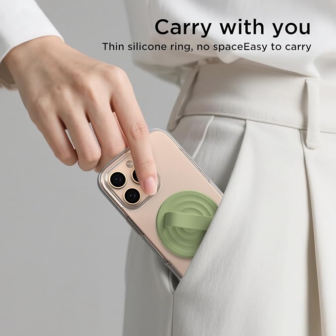 Magnetic Phone Ring Grip Holder, Silicone Finger Loop Grip, Compatible - Image 9