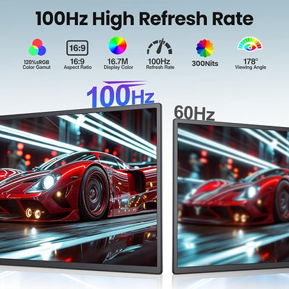 23.8'' Portable Monitor, FHD 1080P 100Hz IPS Laptop Screen Extender, USB-C HDMI - Image 3
