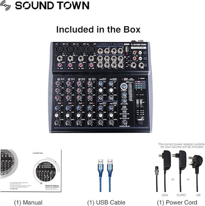 Sound Town Professional 12-Channel Audio Mixer - Image 4