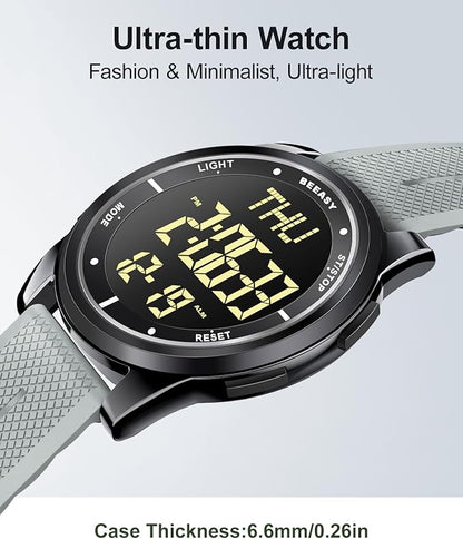 Beeasy Digital Watch for Men Women, 50M Waterproof, Ultra-Thin & Lightweight - Image 4