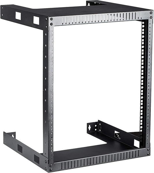 Kenuco Black 12U Wall Mount Open Frame Steel Network Equipment Rack 17.75 Inch by KENUCO
