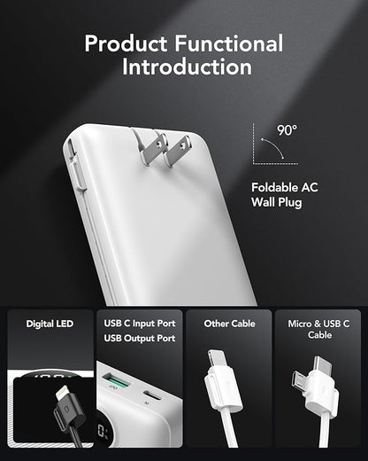 VRURC Power Bank 20000mAh, Fast Charging Portable Charger USB C, 4 Output 2 - Image 2