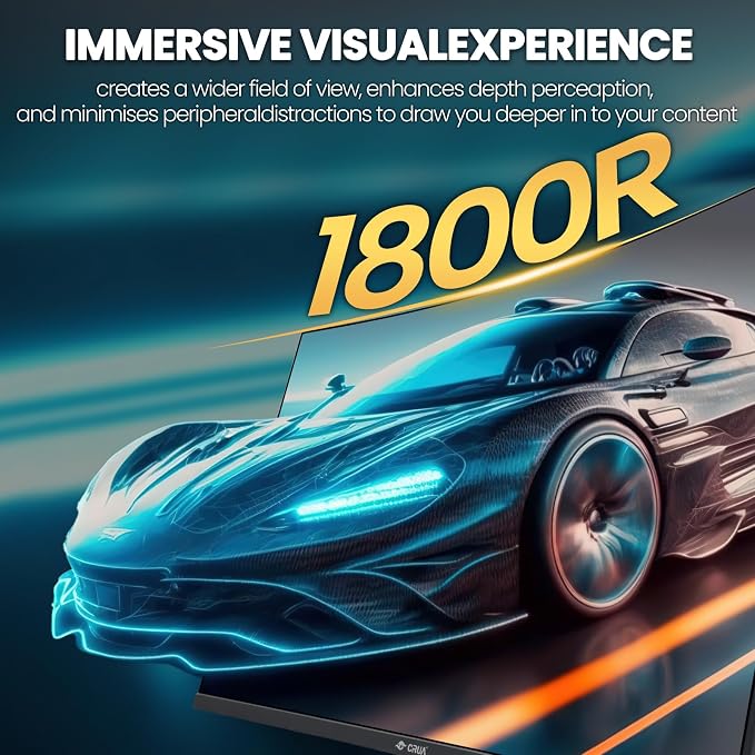 CRUA 32Inch Curved Gaming Monitor, FHD VA Screen 165Hz/200Hz, 1800R VA Screen - Image 6