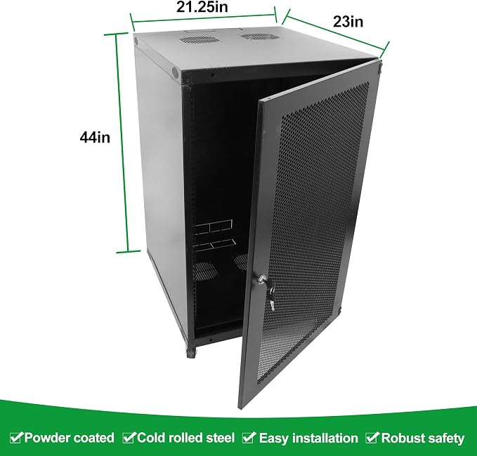 22U Server Cabinet Wall Mount Rack Enclosure - Image 2