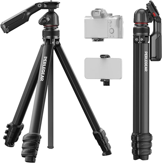 Perlegear Camera Tripod, 60″ Portable and Height-Adjustable, Travel Tripod by Perlegear