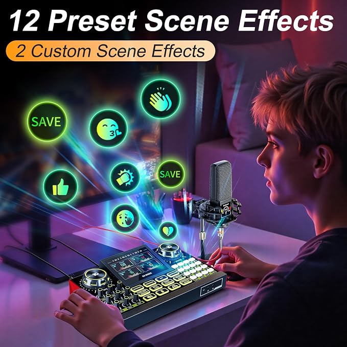 Podcast equipment bundle with live sound card audio mixer, podcast equipment - Image 7