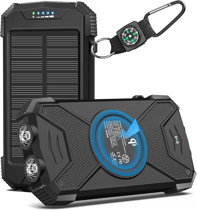 BLAVOR Solar Charger Power Bank 10, Portable Wireless Charger, 20W Fast by BLAVOR