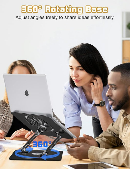 Adjustable Laptop Stand for Desk-360° Rotating Foldable Laptop Holder Ergonomic - Image 2
