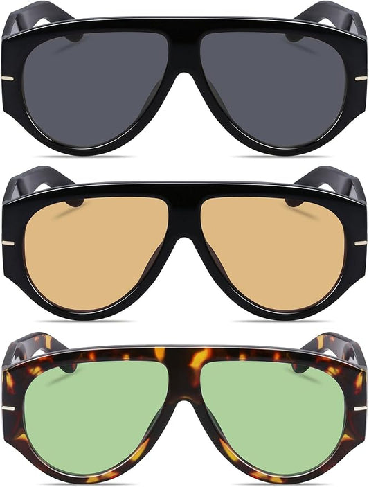 Oversized Retro Aviator Sunglasses - Image 2