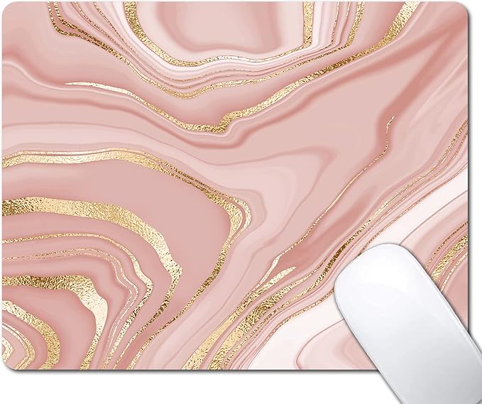 Gold Marble Mouse Pad, Stripes Pattern Mousepad by EASTSMOOTH