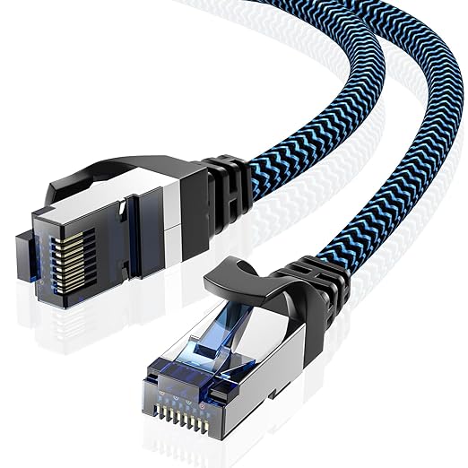 Cat8 Ethernet Cable 50 ft 1 Pack, High Speed 40Gbps 2000MHz, Compatible by CABNEER