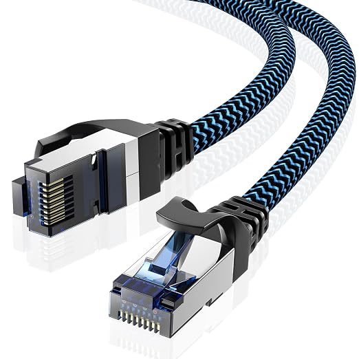 Cat8 Ethernet Cable 10 ft 1 Pack, High Speed 40Gbps 2000MHz, Compatible by CABNEER