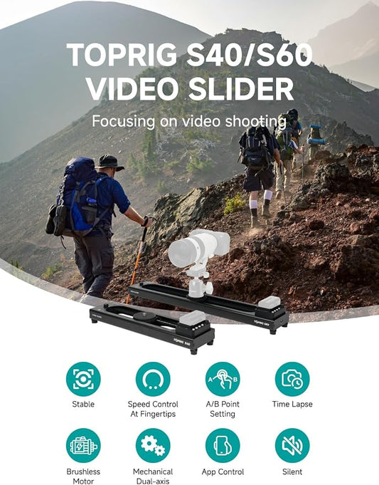 Accsoon Toprig Video Slider, Support APP-Video Mode/Time-Lapse/Loop Mode - Image 2