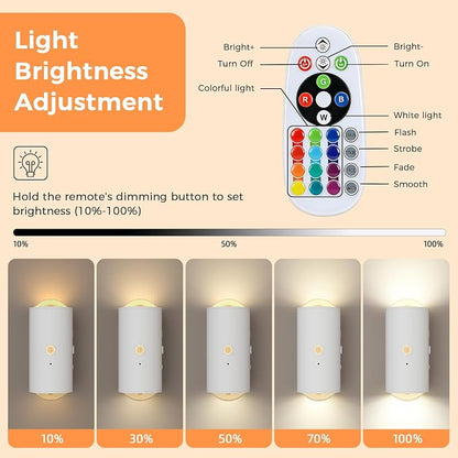 Motion Sensor Wall Light with Remote Control, 16 Colors Brightness Adjustable - Image 6