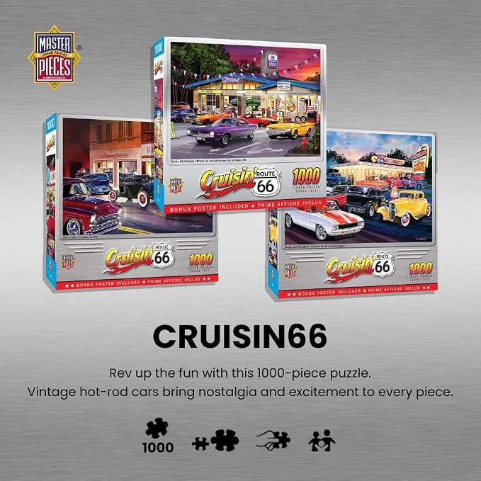 MasterPieces - 1000 Piece Jigsaw Puzzle, Route 66 Pitstop, Fun - Image 2