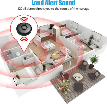 5 Pack Black Water Leak Alarm Detector, 120dB Loud Alert Water Sensor, IP66 - Image 5