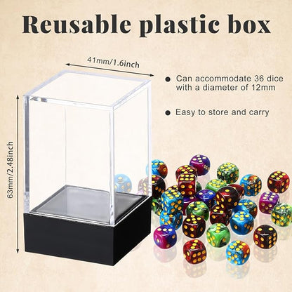 144 Pieces 12mm 6 Sided Mini Dice Set - Image 4