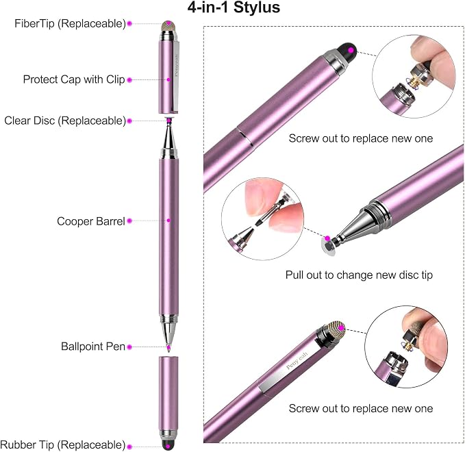 Penyeah 4-in-1 Stylus Pen for Touchscreens, Accurate & Versatile Capacitive - Image 3