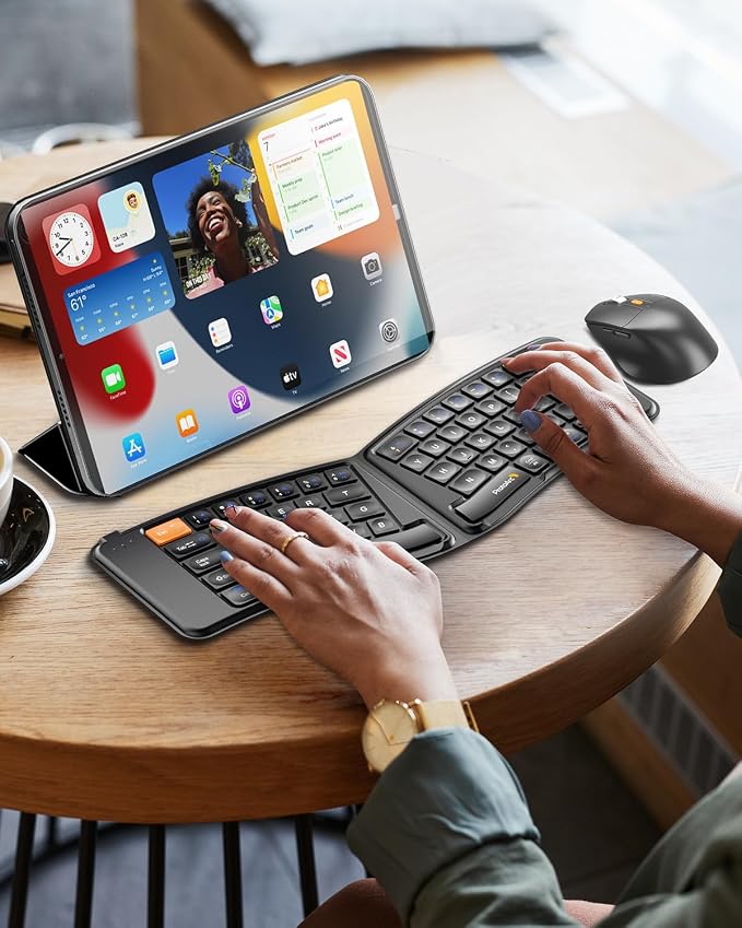 ProtoArc Ergonomic Foldable Keyboard Mouse, XKM03 Portable Folding Bluetooth - Image 7