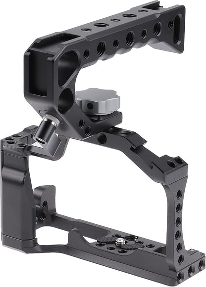 FocusFoto Camera Cage +Top/Side Handle Grip Kit, Aluminium Alloy Video - Image 2