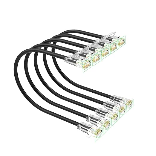 Cat 6 Patch Cables 1 feet, Slim Cat6a Ethernet Patch Cable 10Gbps 550Mhz by Unknown