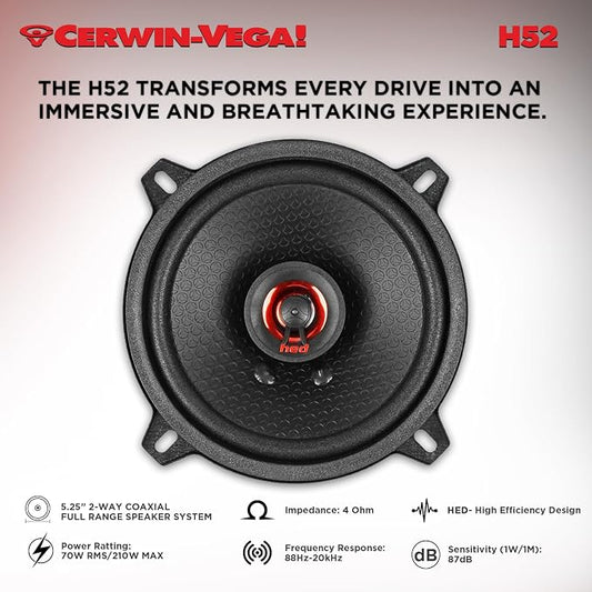 CERWIN-VEGA! HED 2025 Edition Coaxial Speaker – 5.25” 2-Way Coaxial Full Range - Image 2