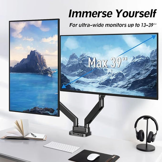 MOUNTUP Dual Monitor Mount Fits Max 39'' Screen, Ultrawide Dual Monitor Desk - Image 2