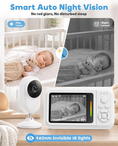 Baby Monitor with Camera and Audio, 2.8" Screen No WiFi Baby Monitor - Image 3