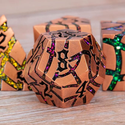 DND Metal Dice Set, Polyehdral Dice Set - Image 4