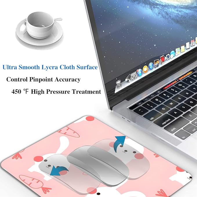 Pink Kawaii Rabbit Mouse Pads for Desk, Portable Wireless Computer Mouse pad - Image 5