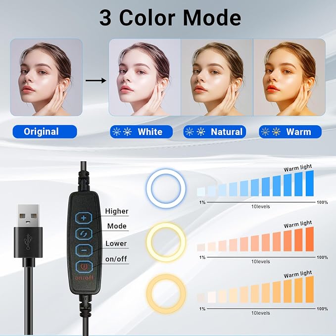 2-Pack LED Video Light with Stand, Home Studio Back Lights, Photo Lights with - Image 5