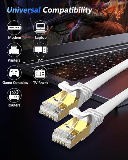 BUSOHE Cat 8 Ethernet Cable 150 FT, 40Gbps 2000Mhz High Speed Flat Cat8 Cable - Image 7