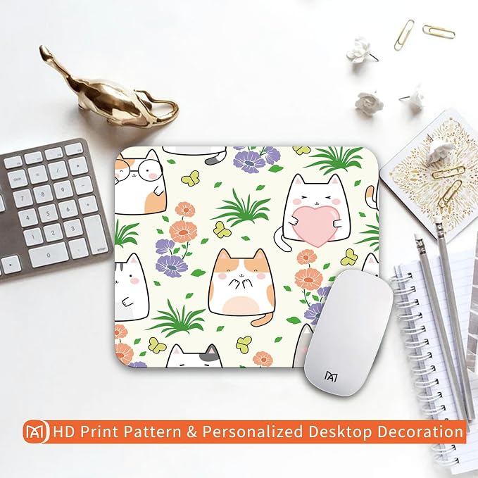 Square Mouse Pad Cute Cat, Personalized Premium-Textured Custom Mouse Mat Design - Image 6