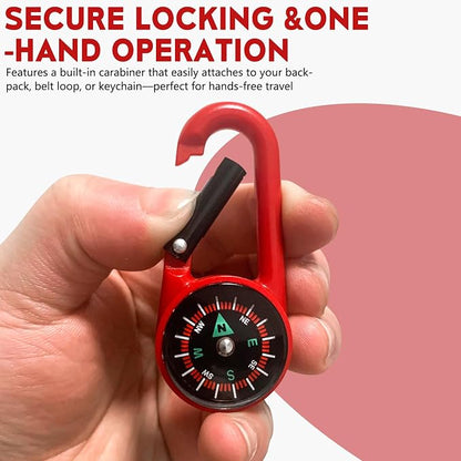 Carabiner Clip On Compass Keychain, Mini Pocket Compass - Image 3