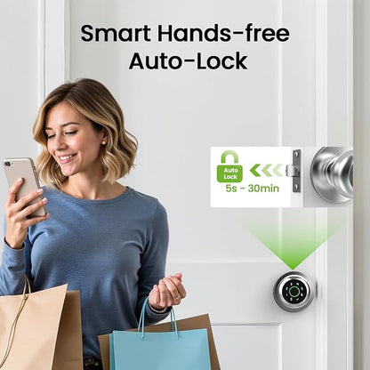 GHome Smart Fingerprint Door Lock, 4 in 1 Smart Fingerprint Door Knob - Image 5